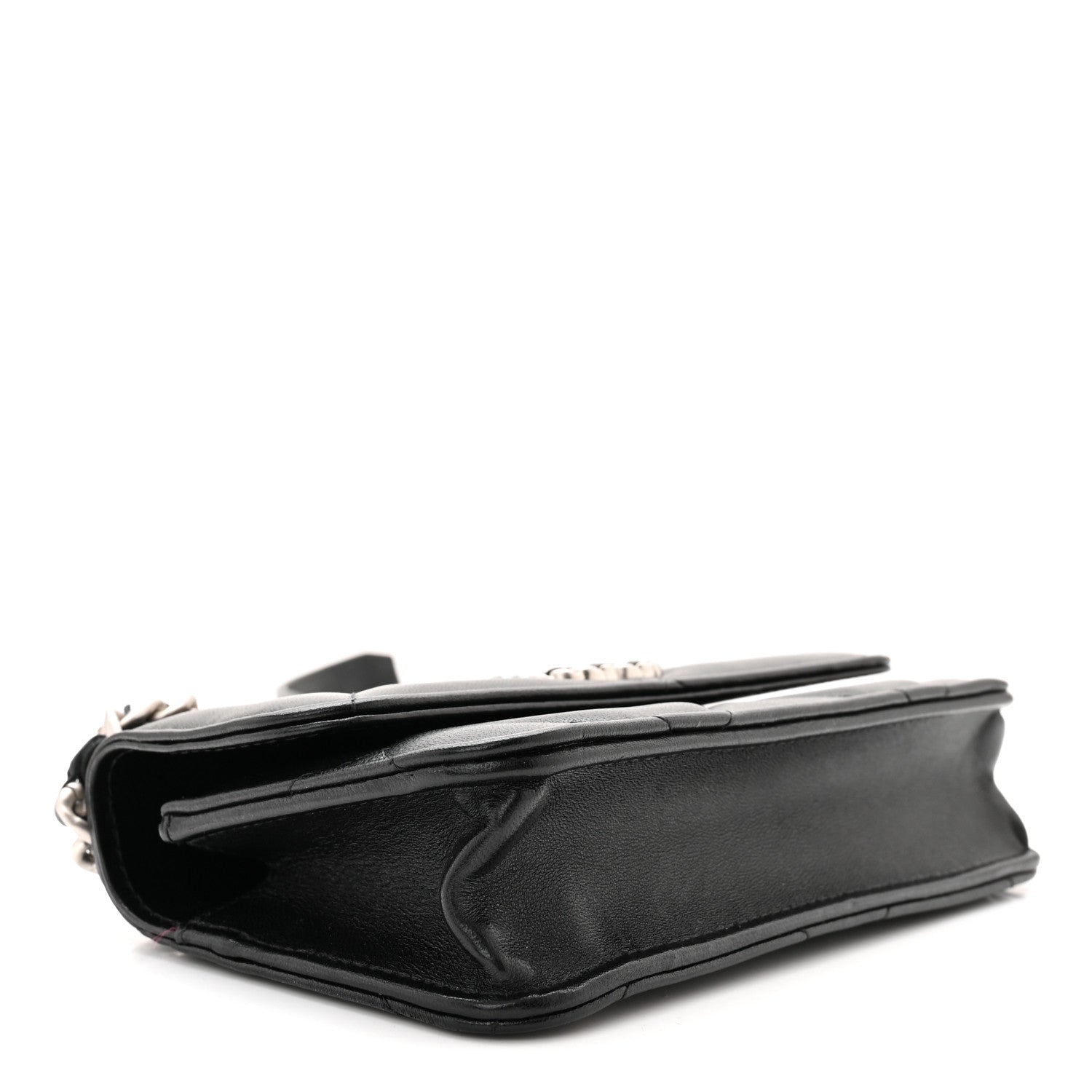 Chanel Lambskin Quilted Chanel 19 Flap Phone Holder With Chain Black 4 of 12