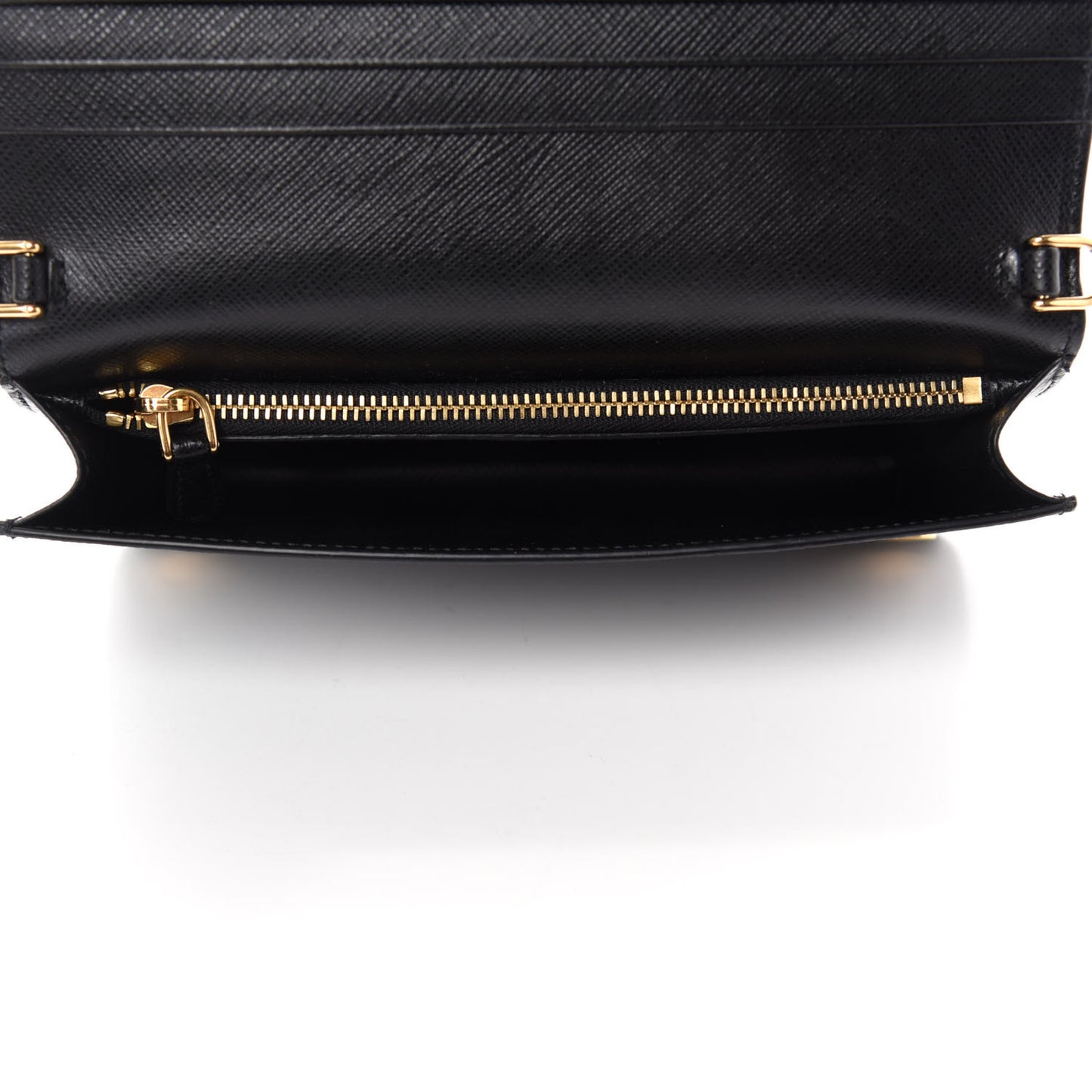 Saffiano Metal Phone Wristlet Crossbody Wallet Black