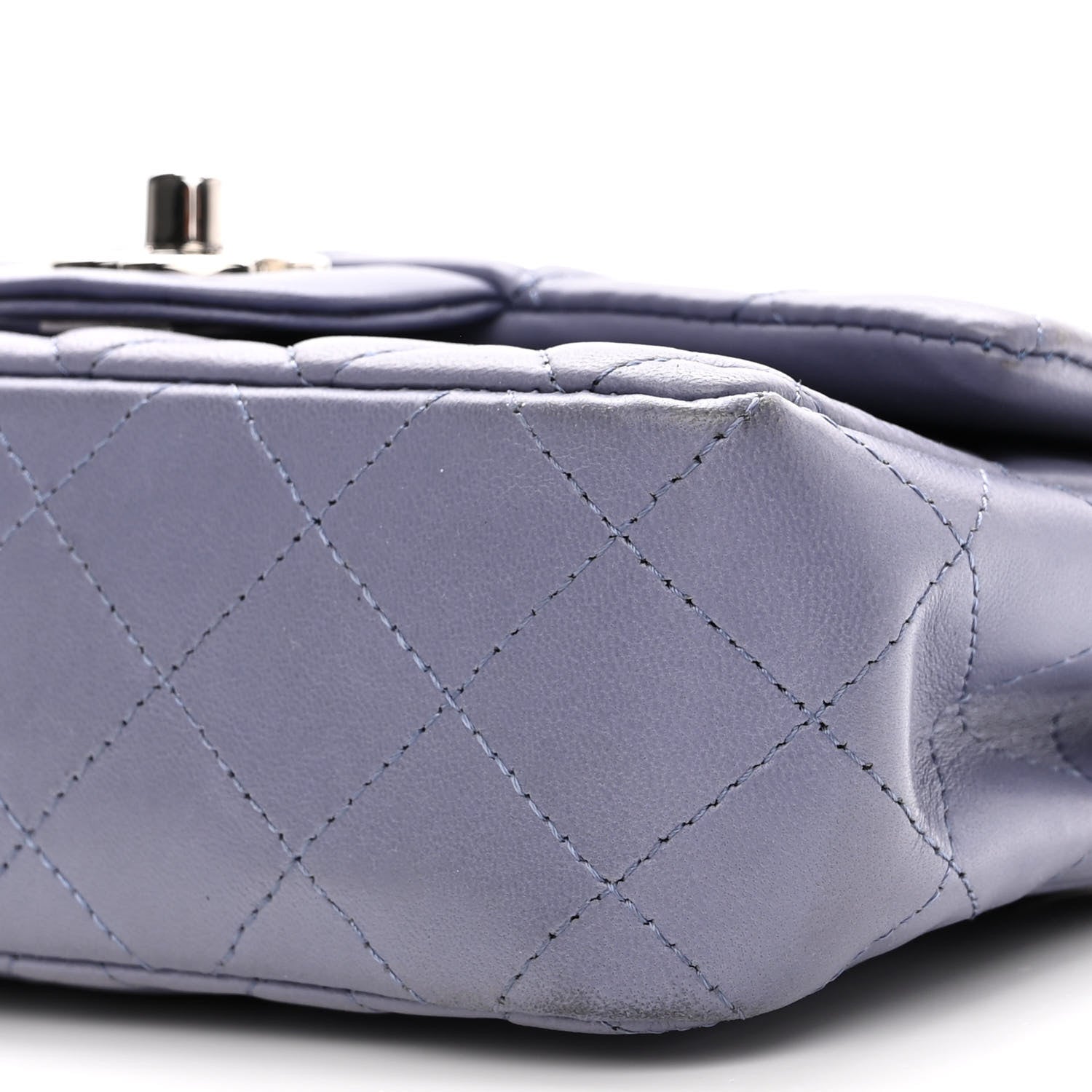 Chanel Lambskin Quilted Mini Rectangular Flap Light Purple 11 of 12