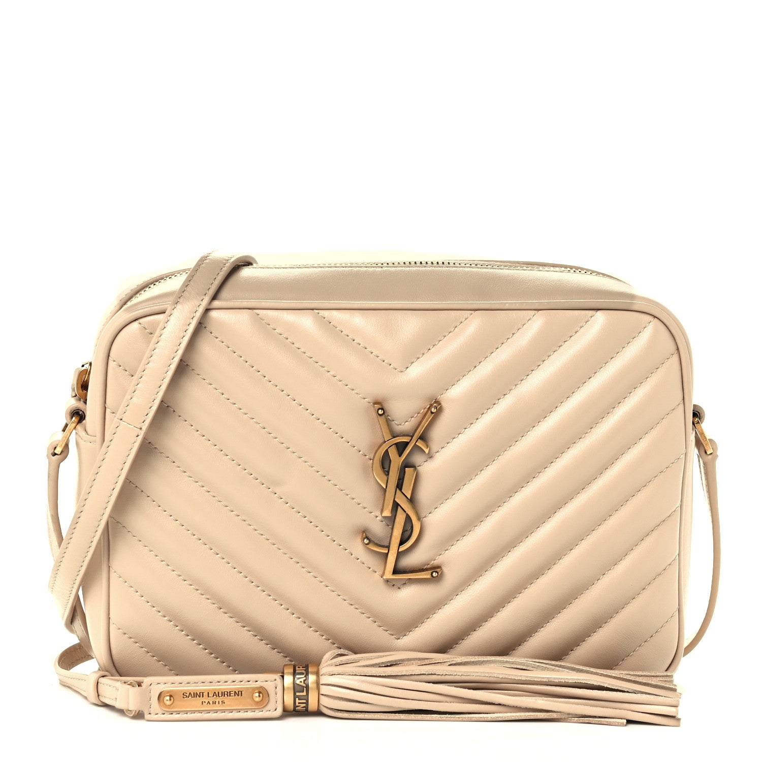 Saint Laurent Calfskin Matelasse Monogram Lou Camera Bag Ivory Natural 1 of 9