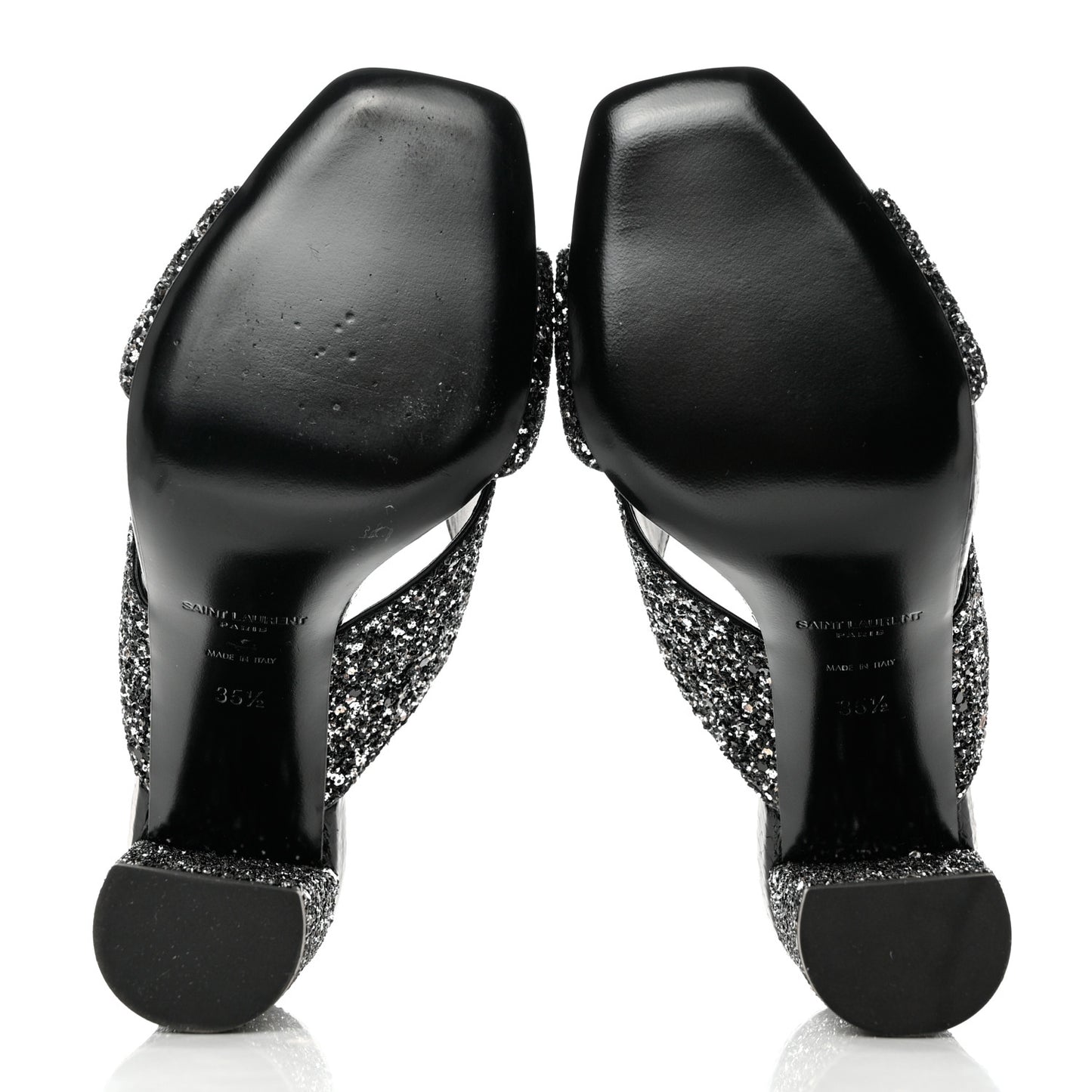 Glitter LouLou 70 Mule Sandals 35.5 Black