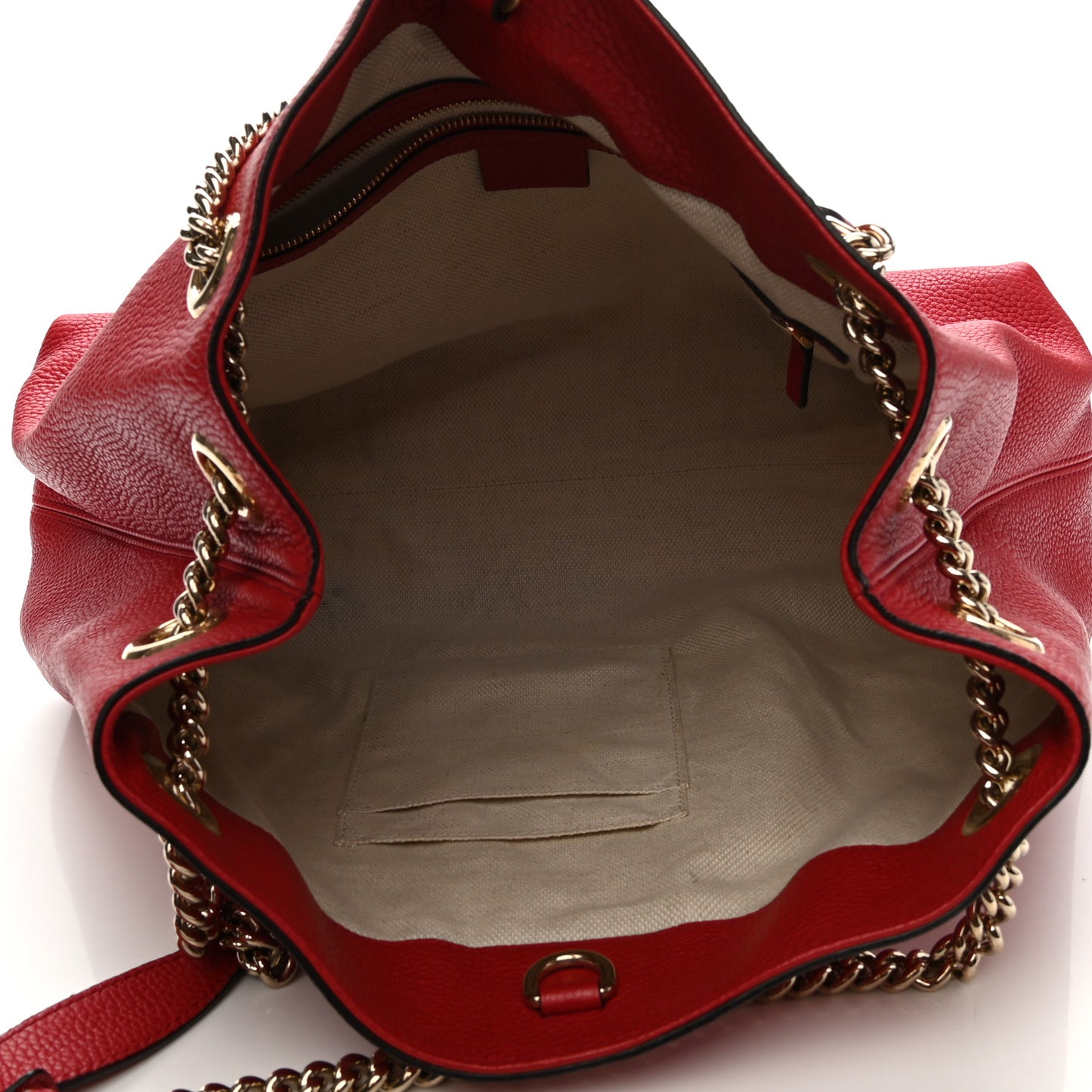 Cellarius Calfskin Medium Soho Chain Shoulder Bag Vibrant Red