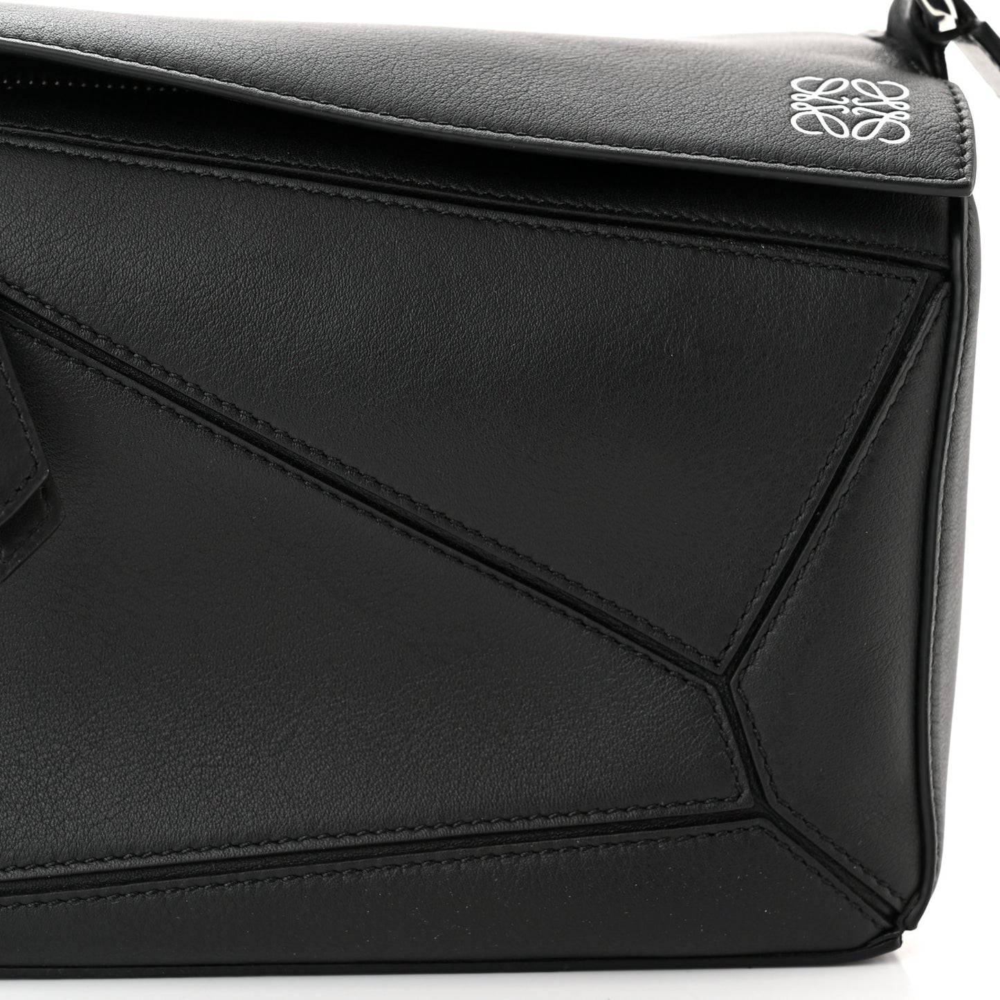 Calfskin Small Puzzle Bag Black