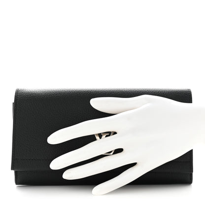 Louis Vuitton Calfskin Lockme II Wallet Black 2 of 11