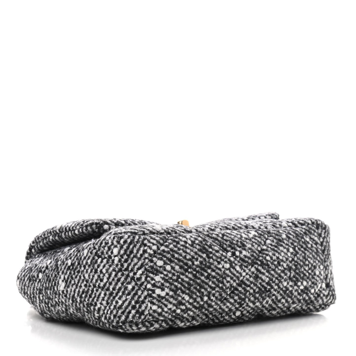 Tweed Quilted Medium Chanel 19 Flap Black White