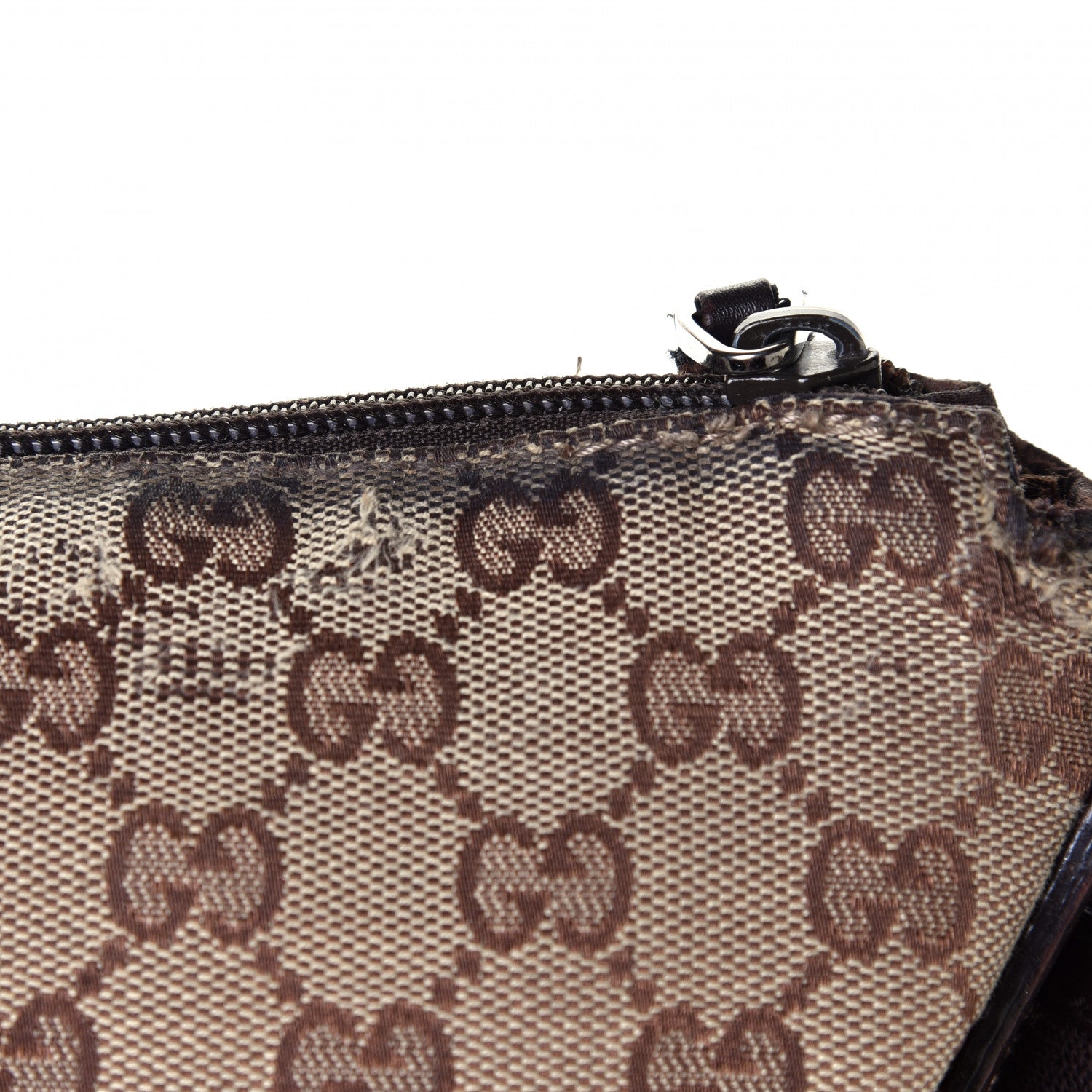 Gucci Monogram Calfskin Perforated Medium Flat Messenger Bag Dark Brown 6 of 9