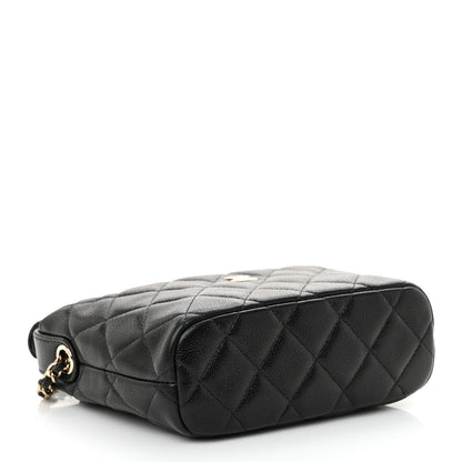 Chanel Caviar Quilted Hobo Clutch With Chain Black 4 of 12