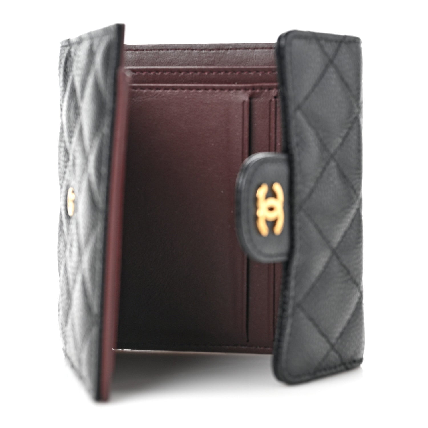 Chanel Caviar Quilted Compact Flap Wallet Black 5 of 7