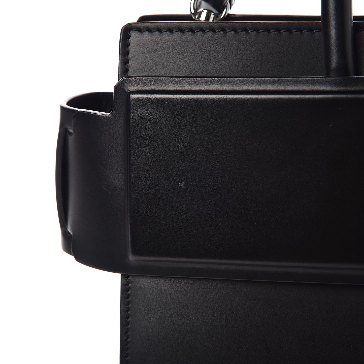 Smooth Calfskin Small Horizon Satchel Black