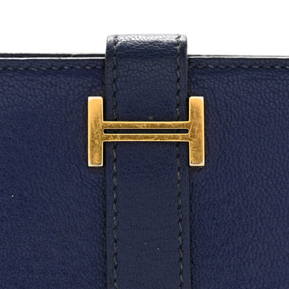 Hermes Chevre Mysore Bearn Compact Wallet Bleu Encre 11 of 12