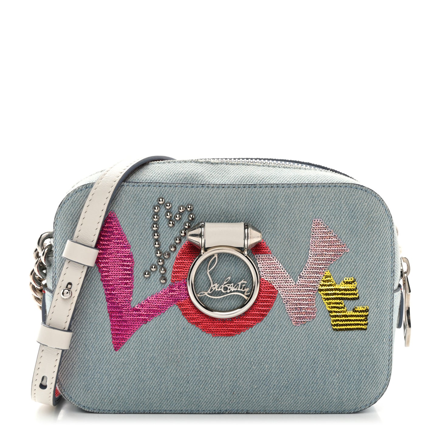 Denim Sequin Love Mini Rubylou Crossbody Blue Multicolor