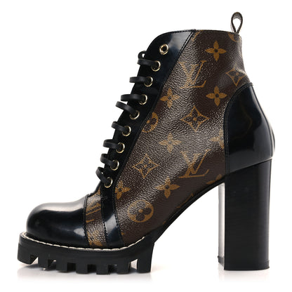 Louis Vuitton Patent Calfskin Monogram Star Trail Ankle Boots 37.5 Black 1 of 8