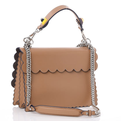 Fendi Vitello Liberty Scalloped Studded Kan I Shoulder Bag Sand 3 of 7