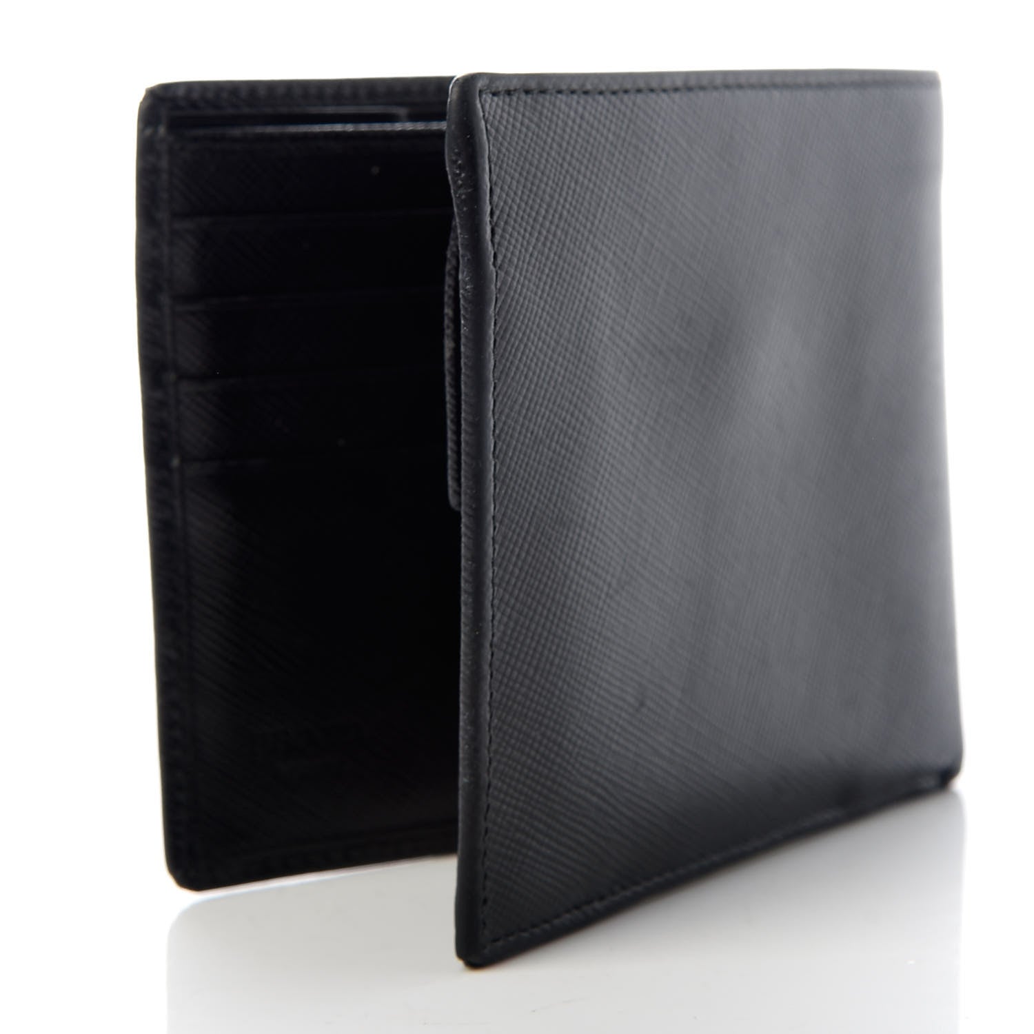 Prada Saffiano Bi-Fold Wallet Black 3 of 6