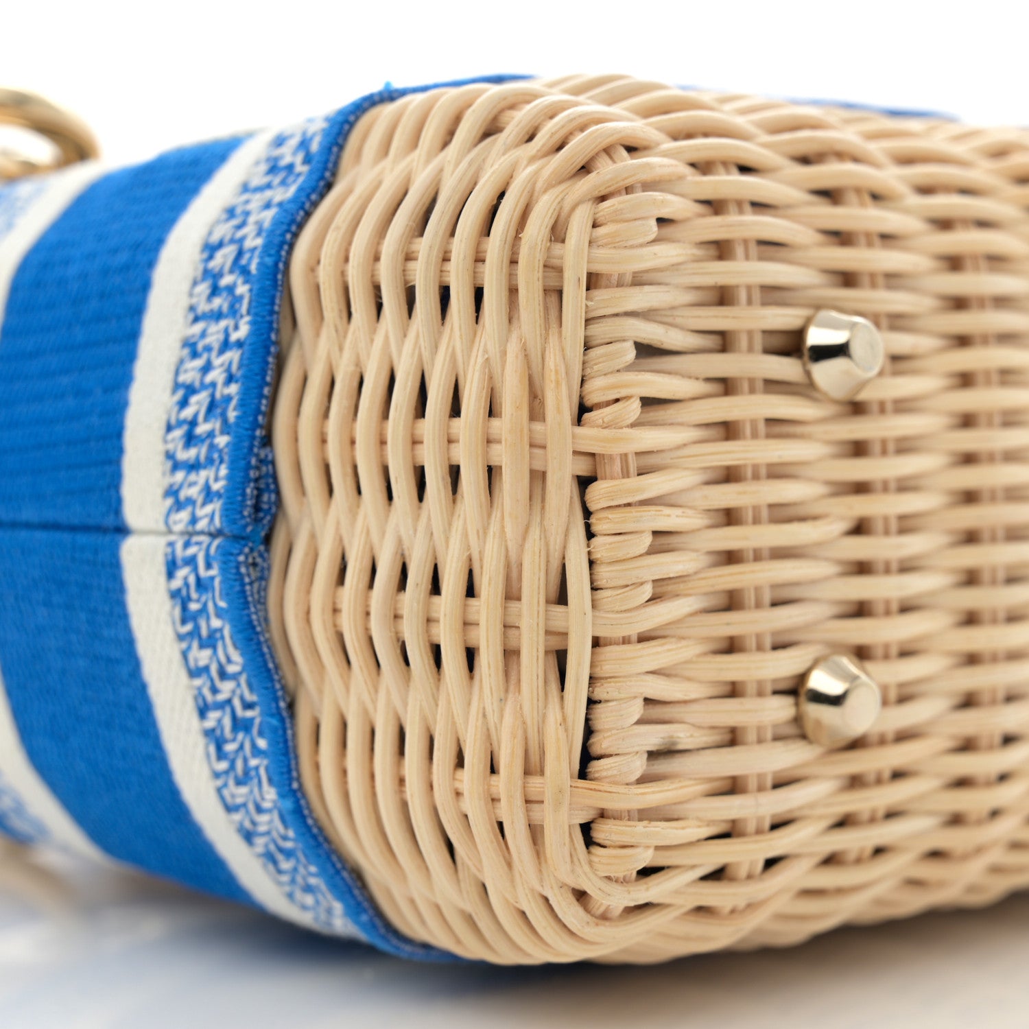 Christian Dior Wicker Oblique Mini Lady Dior Bag Florescent Blue 8 of 9