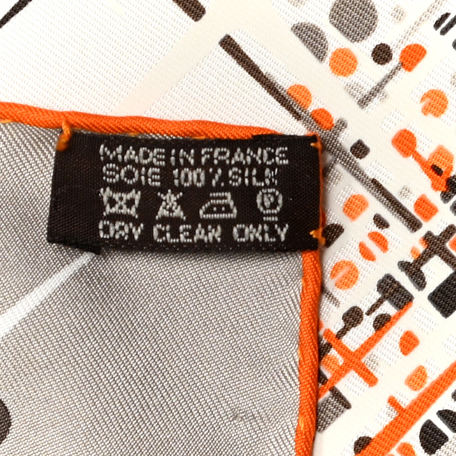 Hermes Silk Magic Kelly Scarf 90 Sepia White Orange 3 of 7