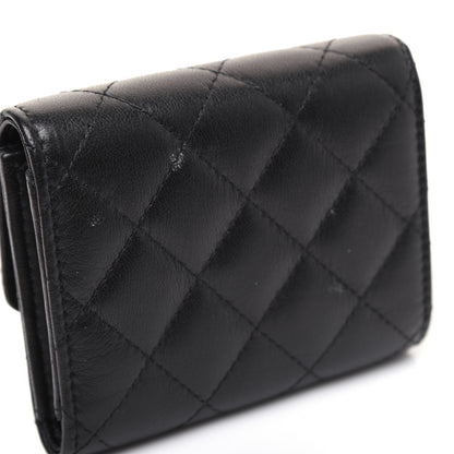 Chanel Lambskin Quilted Small Compact Wallet Black 12 of 13