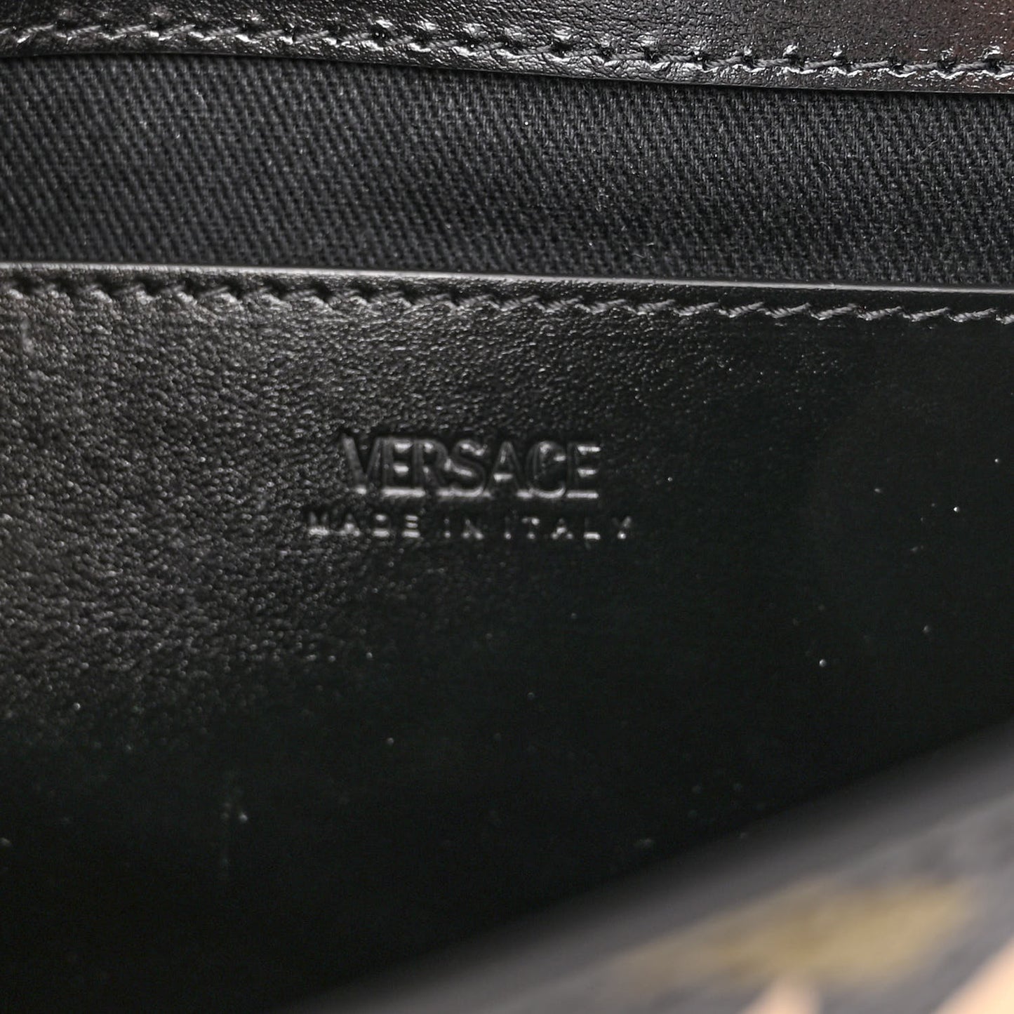 Coated Canvas La Greca Signature Top Handle Bag Black Khaki