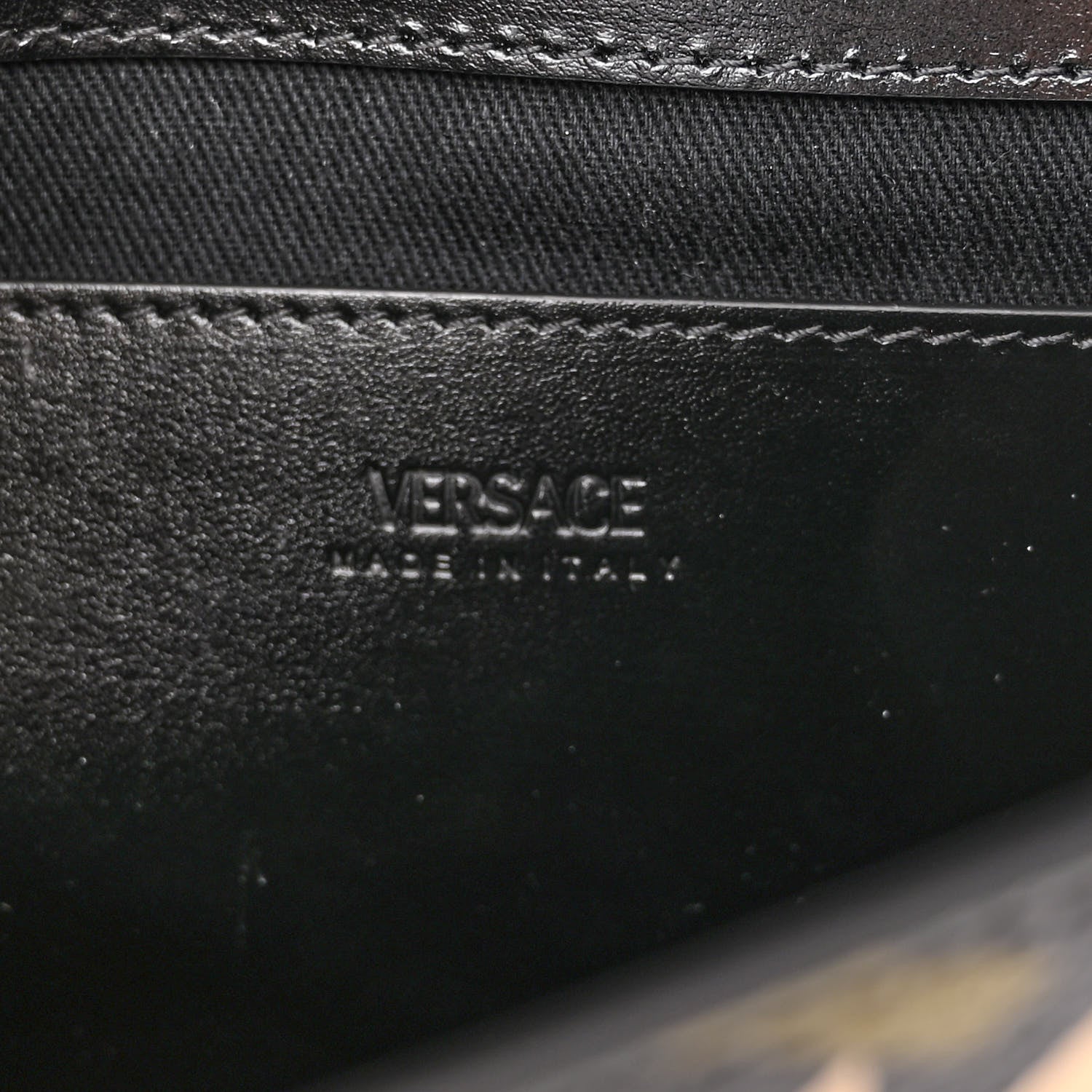 Versace Coated Canvas La Greca Signature Top Handle Bag Black Khaki 6 of 9