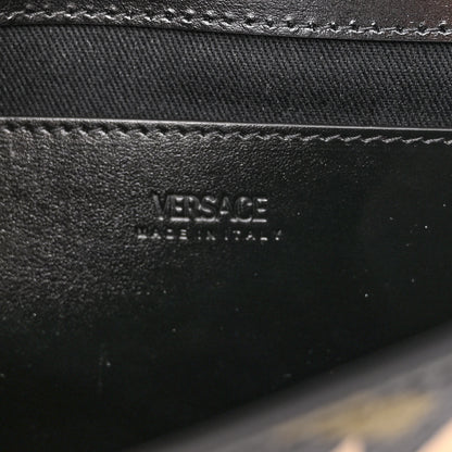 Versace Coated Canvas La Greca Signature Top Handle Bag Black Khaki 6 of 9