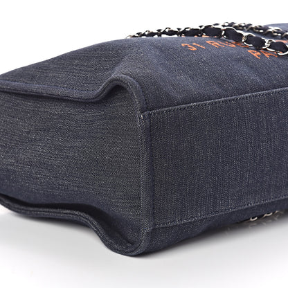Chanel Canvas Large Deauville Tote Blue Orange 8 of 9