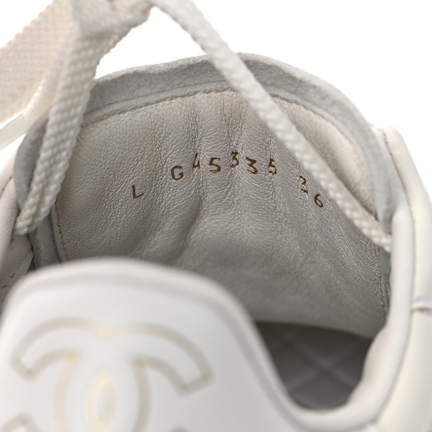 Suede Calfskin Quilted Sneakers 36 White