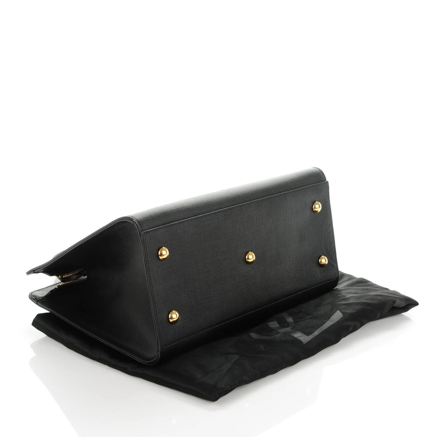 Textured Calfskin Small Classic Y Cabas Black