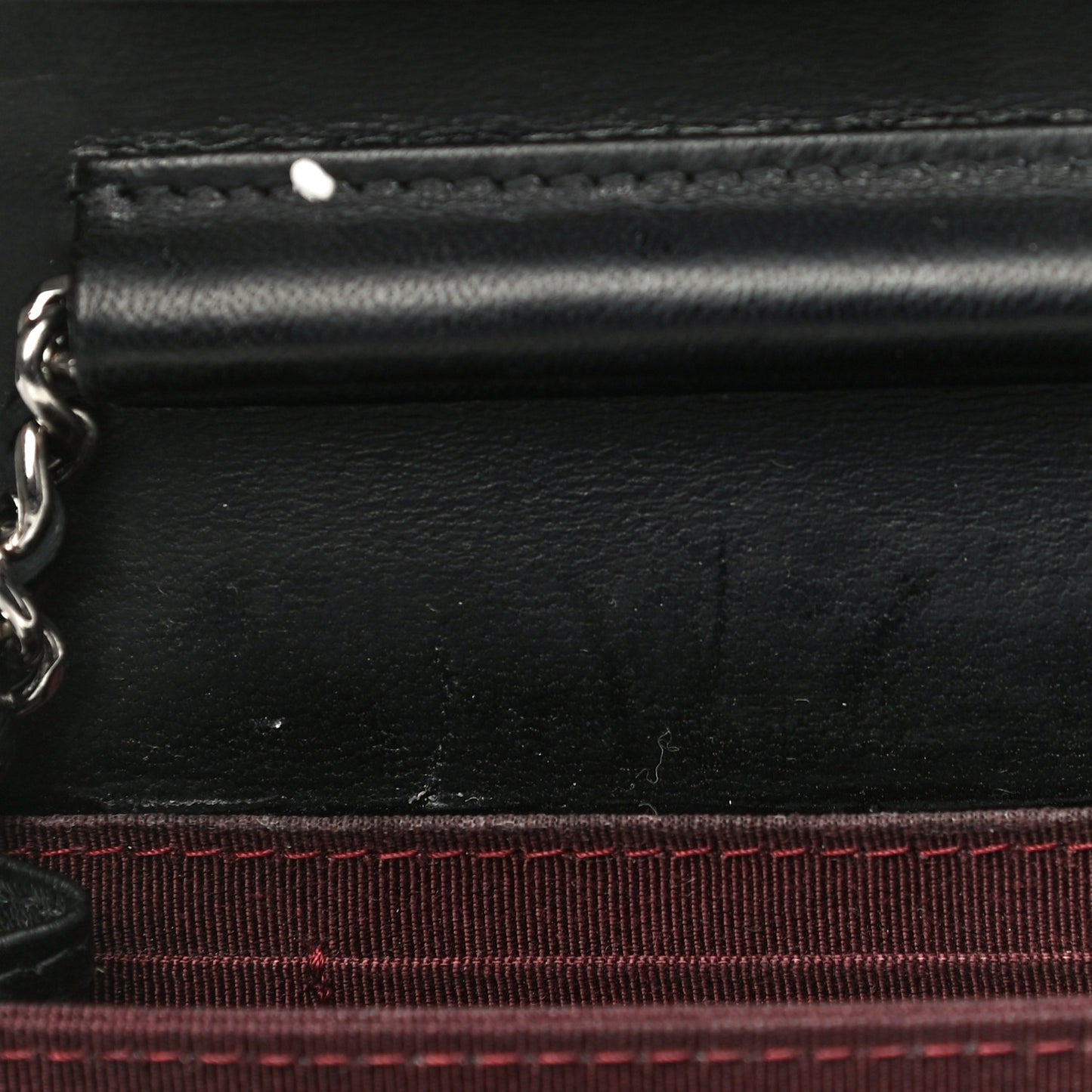 Lambskin Quilted Mini Wallet On Chain WOC Black