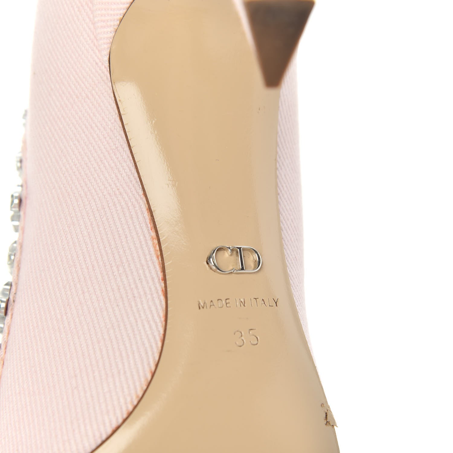 Christian Dior Denim Crystal Garland Pumps 35 Pink 9 of 10