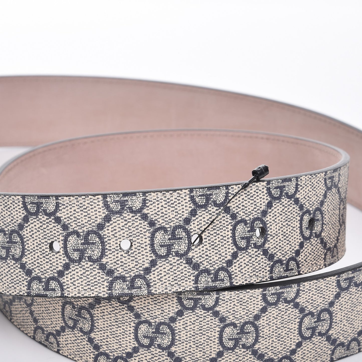 GG Supreme Monogram Interlocking G 37mm Belt 100 40 Beige Blue