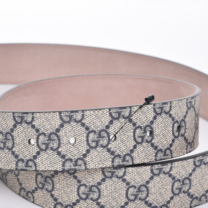 Gucci GG Supreme Monogram Interlocking G 37mm Belt 100 40 Beige Blue 4 of 8