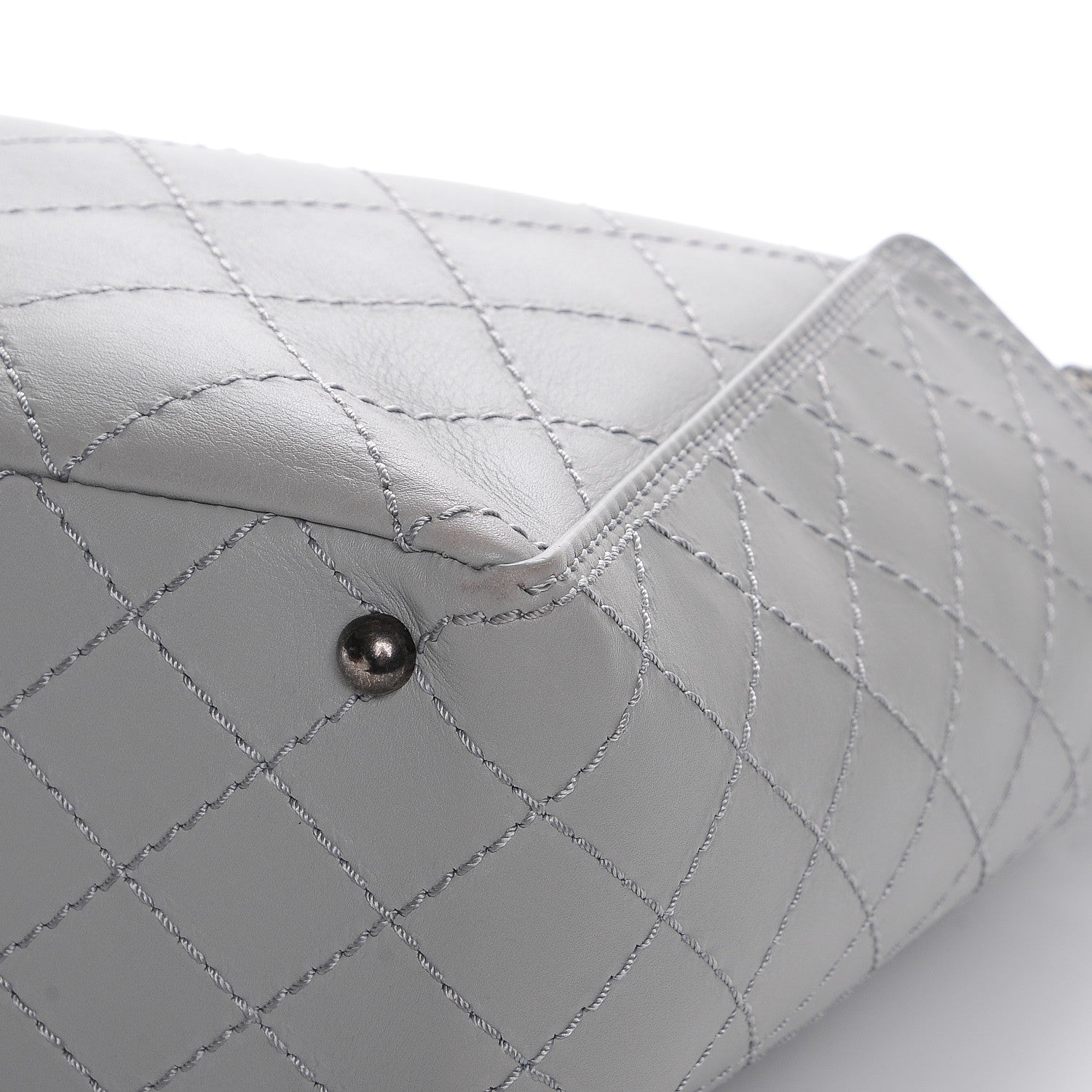 Chanel Calfskin Stitched CC Pocket Hobo Grey 9 of 9