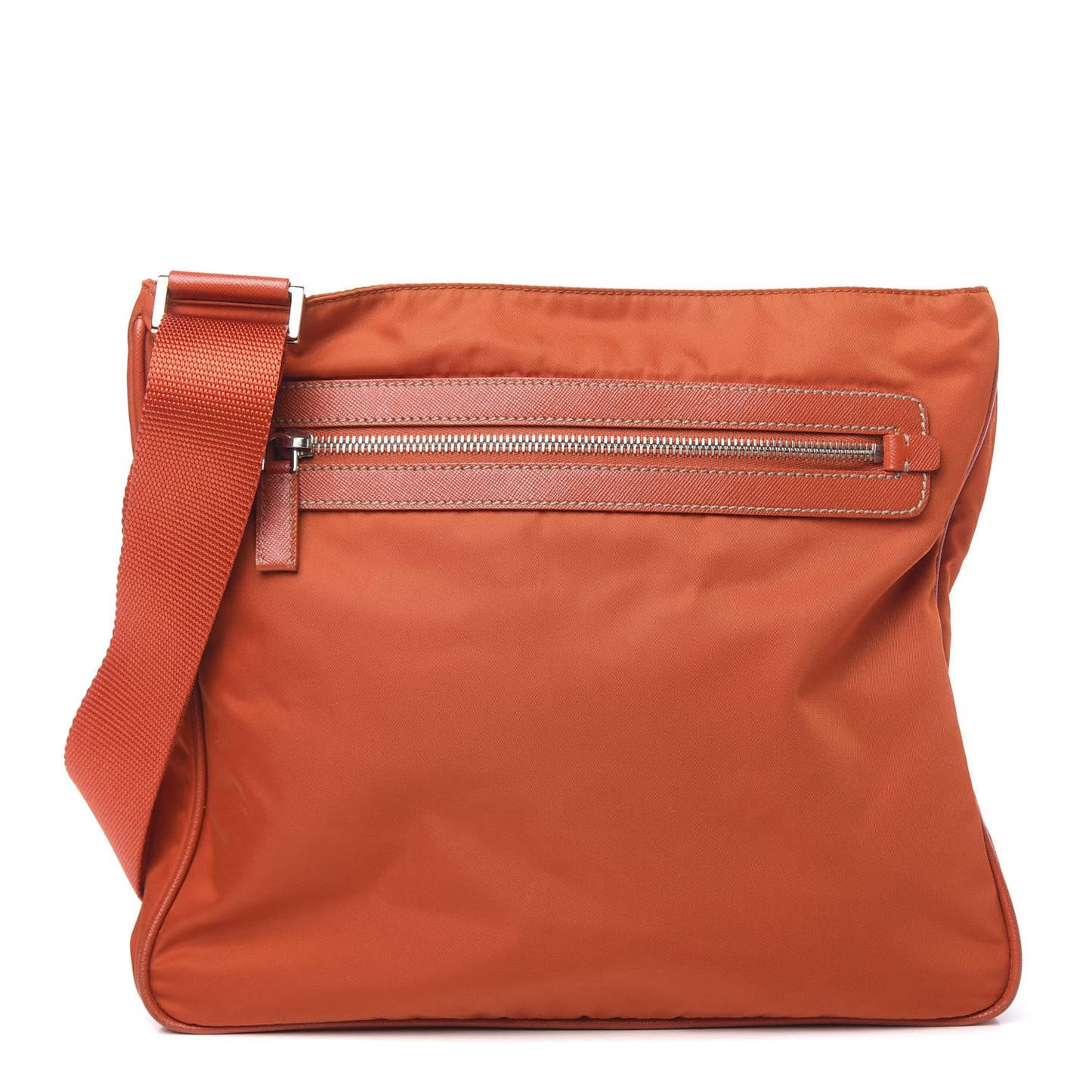 Nylon Vela Flat Messenger Bag Papaya