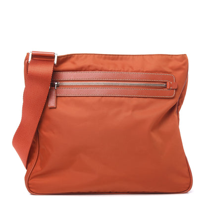 Prada Nylon Vela Flat Messenger Bag Papaya 1 of 10
