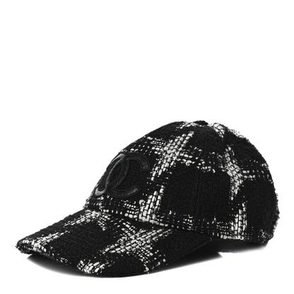 Chanel Tweed CC Cap Hat S Black White 1 of 6