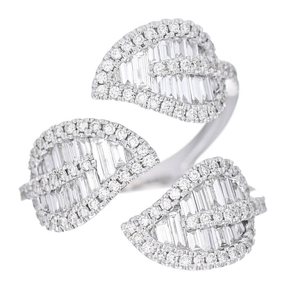 Anita Ko 18K White Gold Diamond Tri-Leaf Ring 49 5 1 of 4