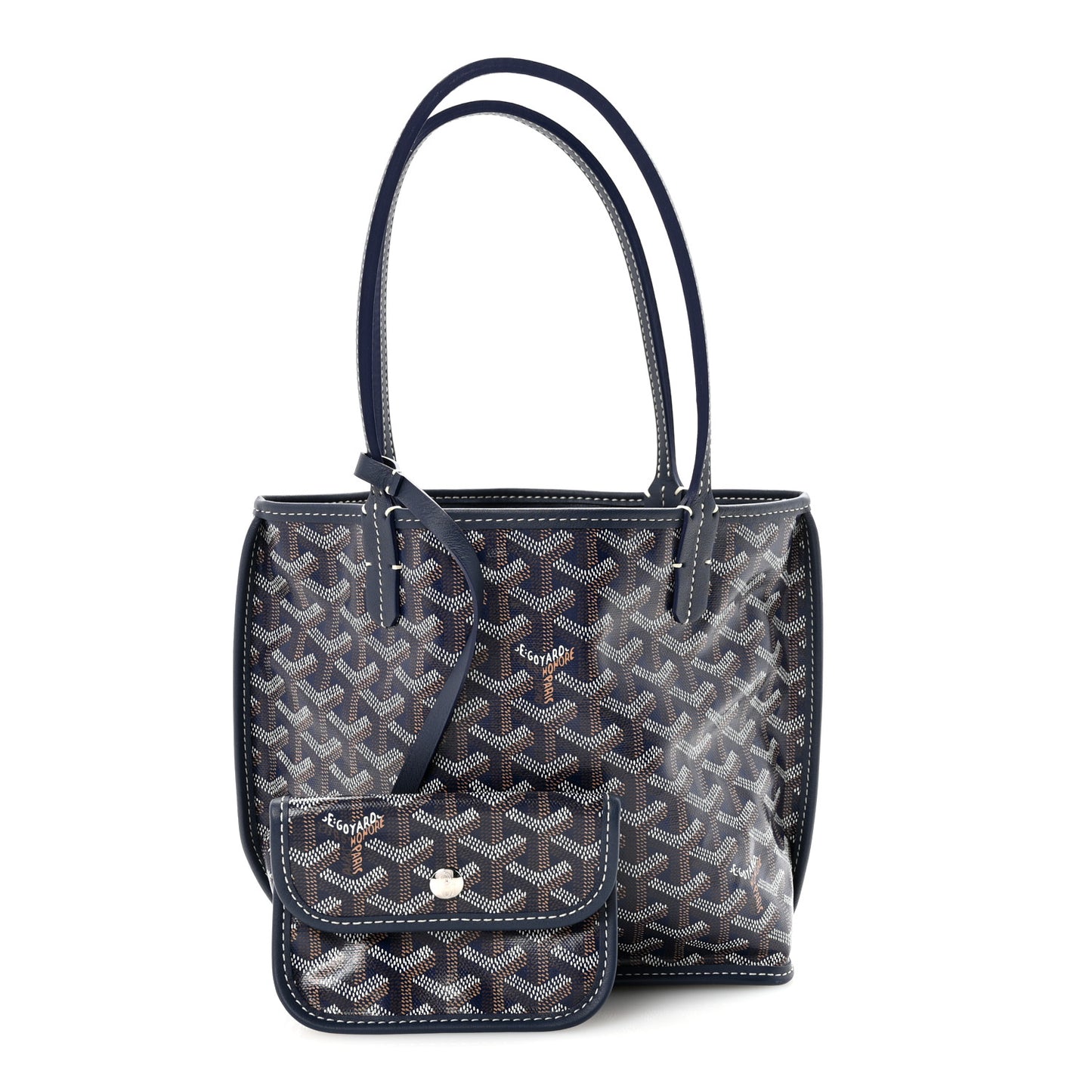Goyardine Reversible Mini Anjou Blue Marine