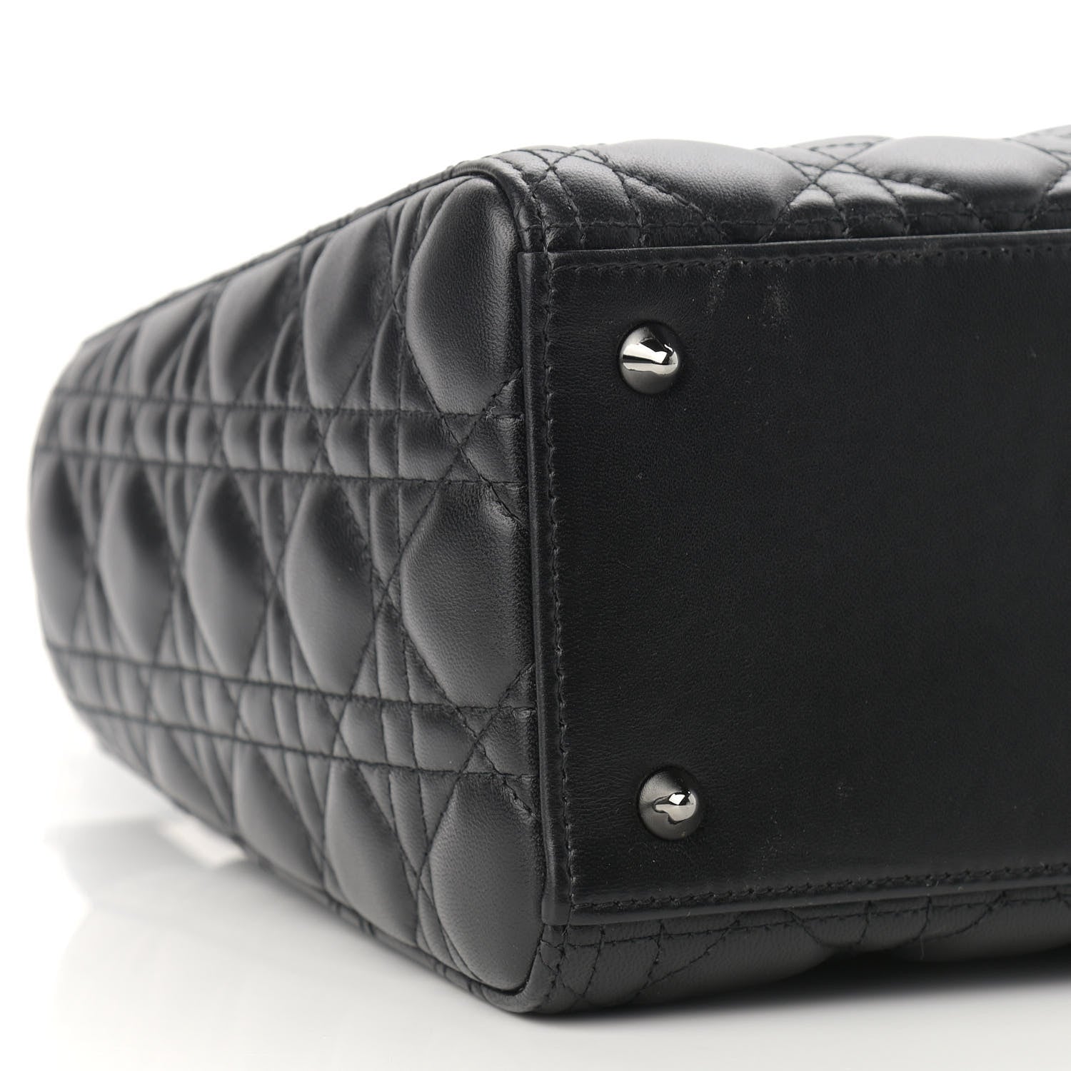 Christian Dior Lambskin Cannage Medium Lady Dior Black 9 of 13