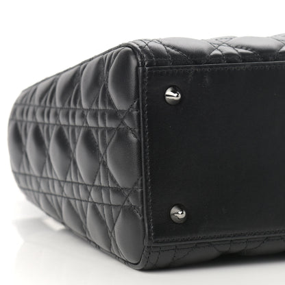 Christian Dior Lambskin Cannage Medium Lady Dior Black 9 of 13