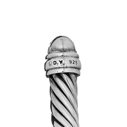 David Yurman Sterling Silver Pave Diamond 5mm Cable Classics Bracelet 3 of 4
