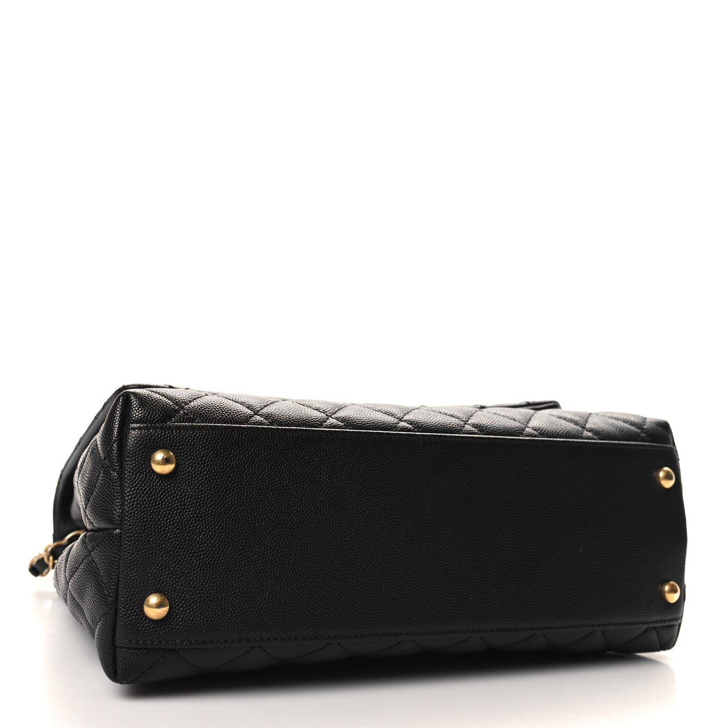 Caviar Quilted Small Coco Handle Flap Black