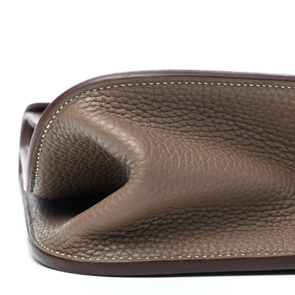 Hermes Taurillon Clemence Halzan 31 GM Etoupe 5 of 8