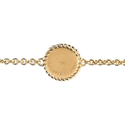 David Yurman 18K Yellow Gold Diamond Blue Sapphire Cable Collectibles Evil Eye Bracelet 3 of 3