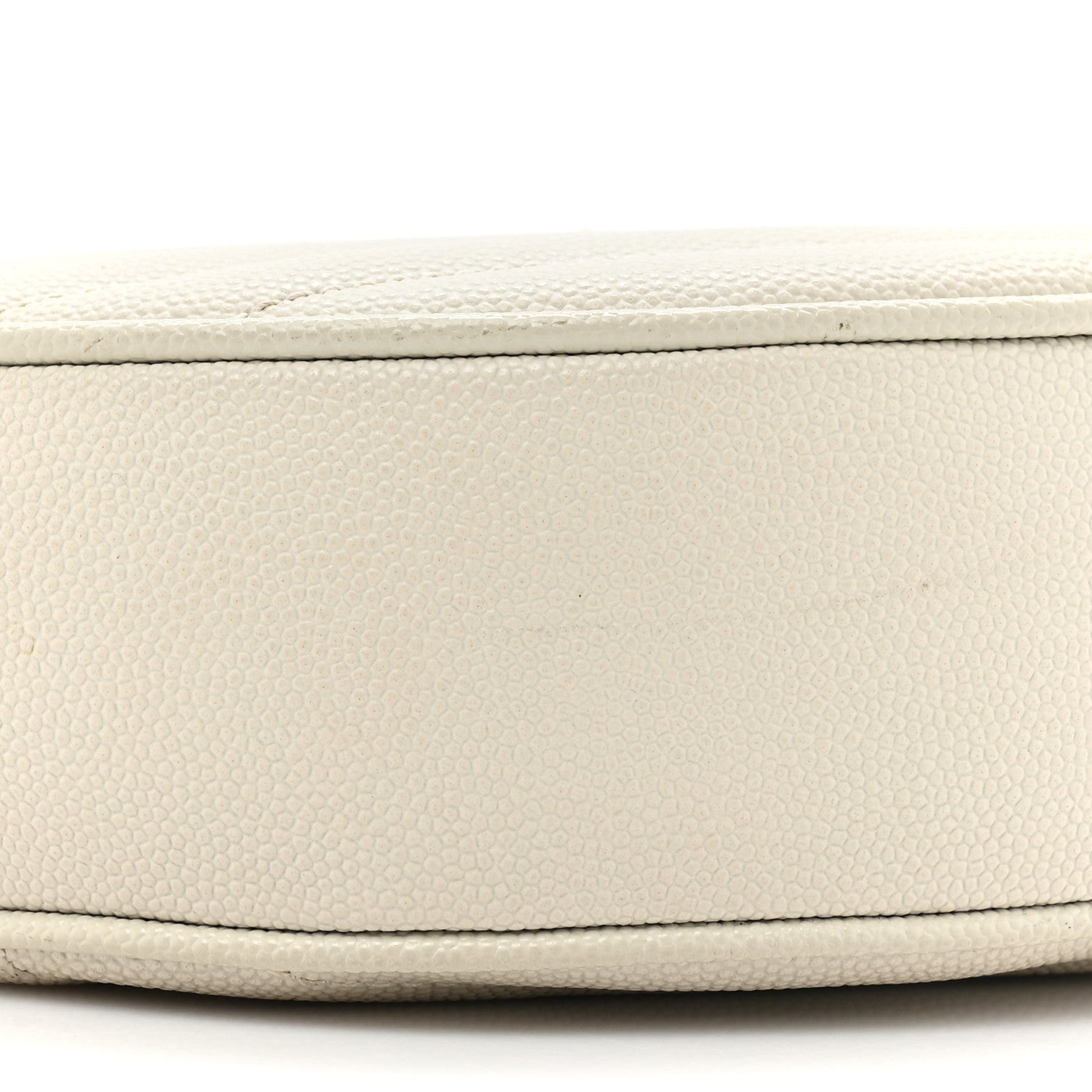 Saint Laurent Grain De Poudre Matelasse Chevron Quilted Round Vinyle Camera Bag Crema Soft 9 of 11