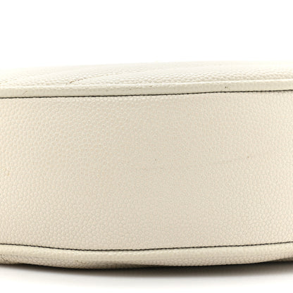 Saint Laurent Grain De Poudre Matelasse Chevron Quilted Round Vinyle Camera Bag Crema Soft 9 of 11
