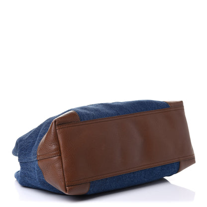 Gucci Denim Pebbled Calfskin Medium Soho Chain Shoulder Bag Blue Brown 4 of 11