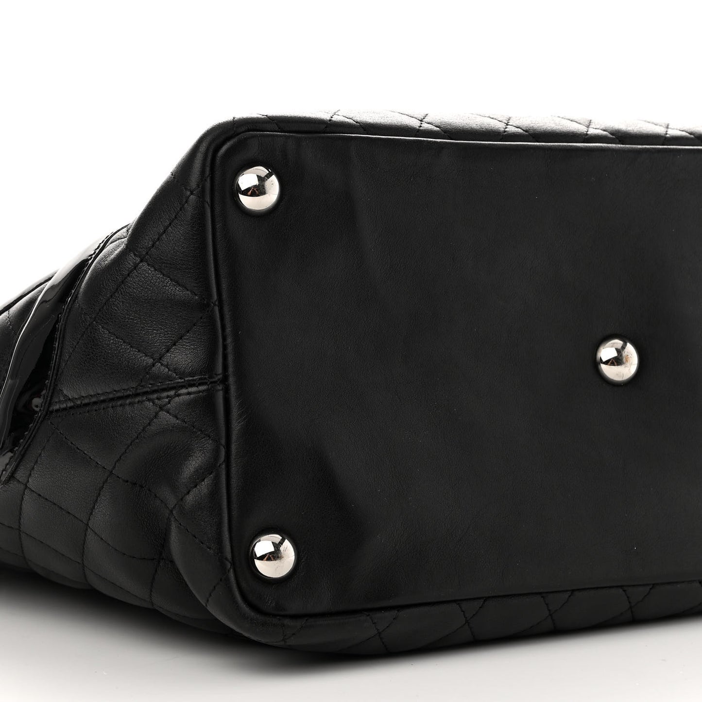 Calfskin Quilted Large Cambon Tote Black
