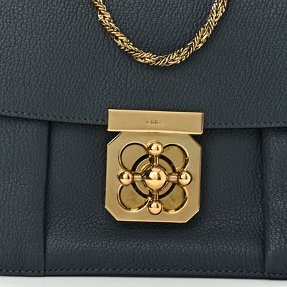 Chloe Goatskin Small Elsie Shoulder Bag Navy 8 of 10