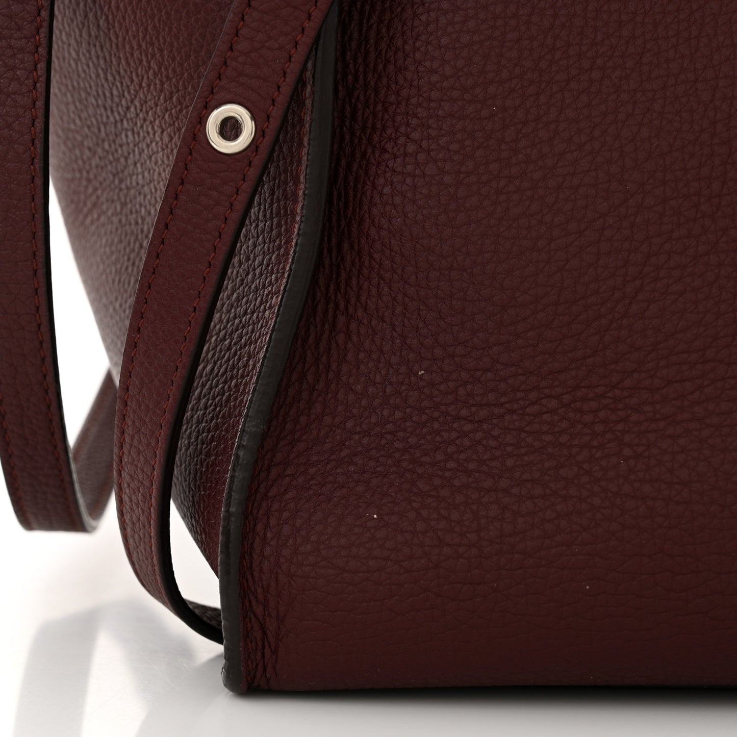 Supple Grained Calfskin Small Big Bag Wine