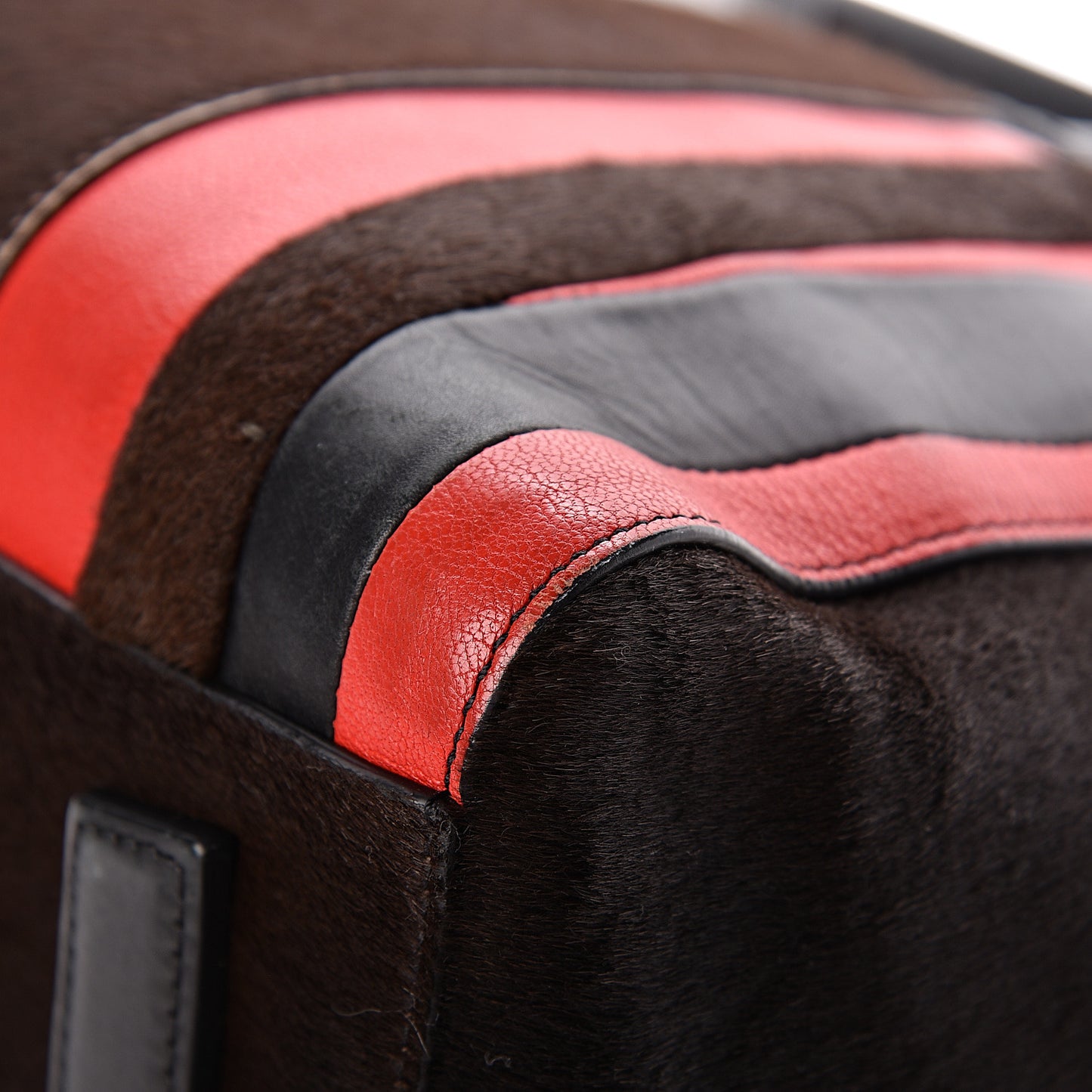 Calf Hair Goatskin Smooth Calfskin Patchwork Medium Antigona Black Red